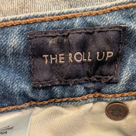 Lucky Brand Distressed Denim Shorts Sz 2 Light Wash Cutoff Festival The Roll up - Picture 8 of 10